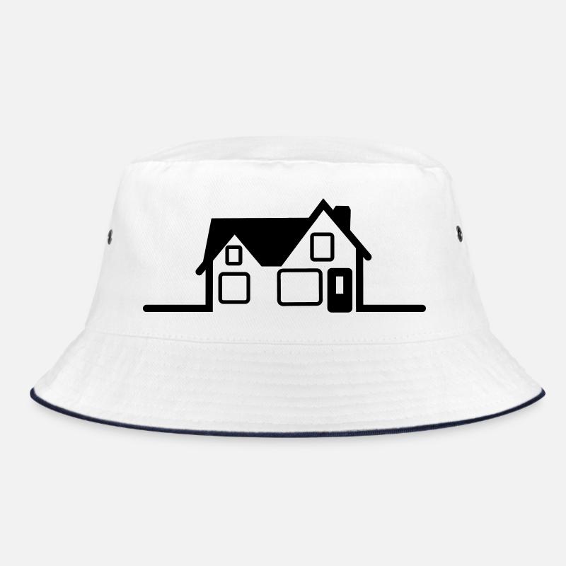 House logo - Bucket Hat - white/navy