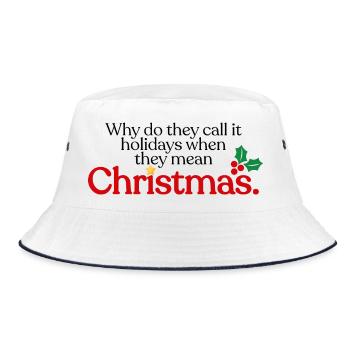 They mean Christmas - Bucket Hat - white/navy - Front