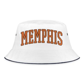 Memphis Varsity Arc Logo - Bucket Hat - white/navy - Front