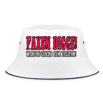 faxen digge spruch shirt - Bucket Hat - Weiß/Navy - Vorne