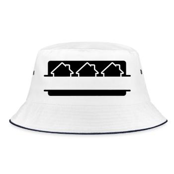 Häuser Logo Immobilienmakler - Bucket Hat - Weiß/Navy - Vorne