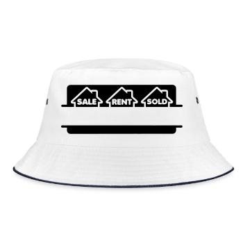 House sold for rent - Bucket Hat - white/navy - Front