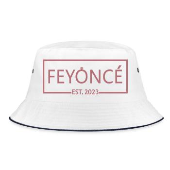 Feyoncé Est. 2023 - Braut zu werden - Verlobungsfeier - Bucket Hat - Weiß/Navy - Vorne