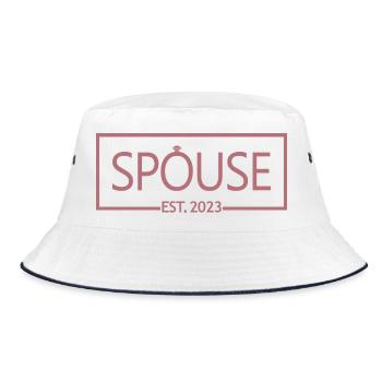 2023 - Hochzeitsgeschenk für Männer und Frauen - Bucket Hat - Weiß/Navy - Vorne
