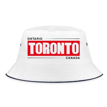 Toronto Bold Red Black Logo - Bucket Hat - white/navy - Front