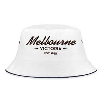 Melbourne Victoria Est. 1835 - Bucket Hat - Weiß/Navy - Vorne