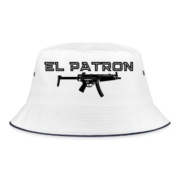 El Patron – Latino Style Print - Bucket Hat - white/navy - Front