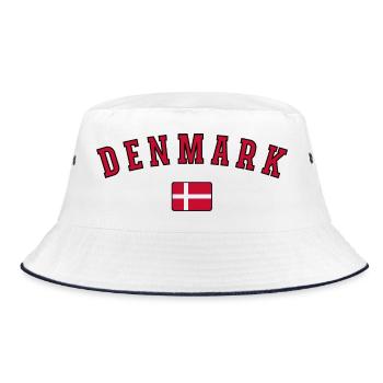 Flagge von Dänemark, dänischer Stolz - Bucket Hat - Weiß/Navy - Vorne