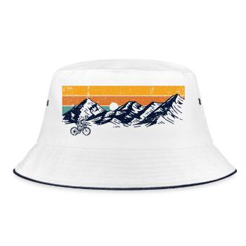 Sunset Ridge Mountain Biking - Bucket Hat - white/navy - Front