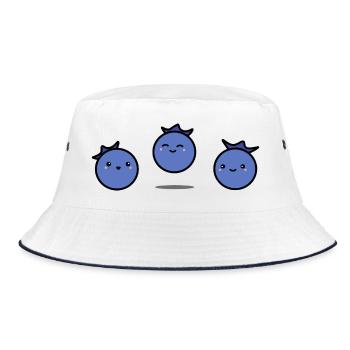 Blueberries | Blueberry | The three of us - Bucket Hat - white/navy - Front
