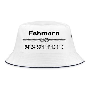 Fehmarn - Bucket Hat - Weiß/Navy - Vorne