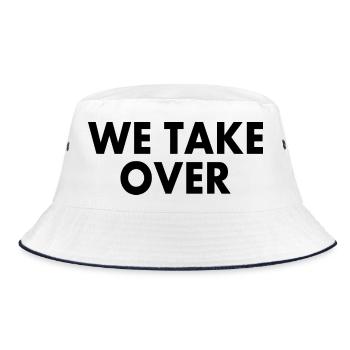 We take over - Bucket Hat - Weiß/Navy - Vorne