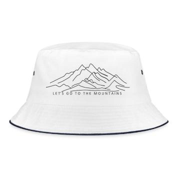 Auf geht's in die Berge - Bucket Hat - Weiß/Navy - Vorne