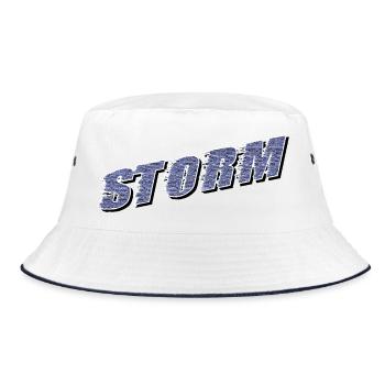 STORM Claim | Storm lettering - Bucket Hat - white/navy - Front