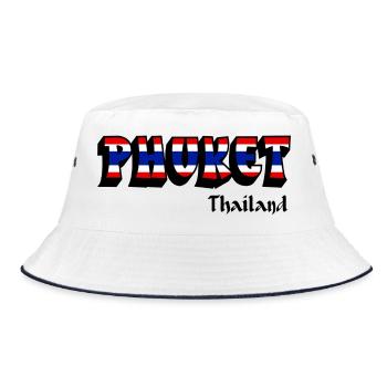 Phuket Thailand flag design - Bucket Hat - white/navy - Front