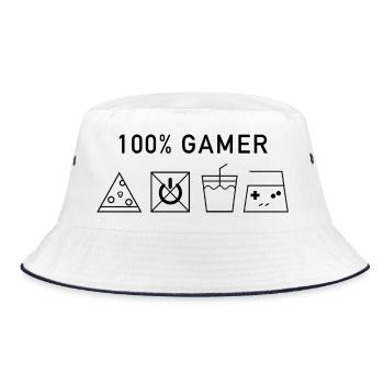 100 Gamer Black Version - Bucket Hat - Weiß/Navy - Vorne