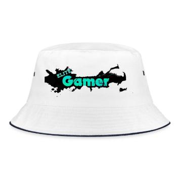 Elite gamer new - Bucket Hat - Weiß/Navy - Vorne