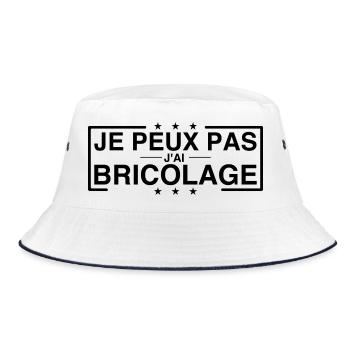 Ich kann nicht DIY - Bucket Hat - Weiß/Navy - Vorne