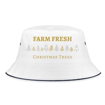 Farm Fresh Christmas trees, winter season - Bucket Hat - Weiß/Navy - Vorne