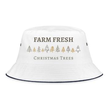 Farm Fresh Christmas trees, winter season - Bucket Hat - Weiß/Navy - Vorne