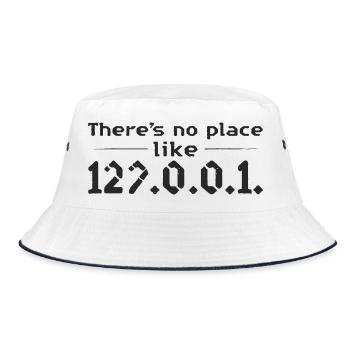 Homeoffice no place like Home Fun Nerd design - Bucket Hat - Weiß/Navy - Vorne