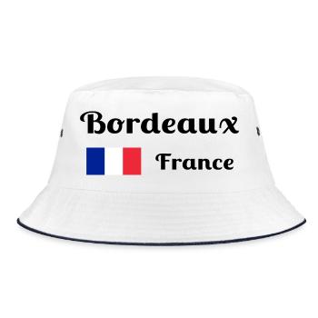 Bordeaux France- Stylish prints - Bucket Hat - white/navy - Front