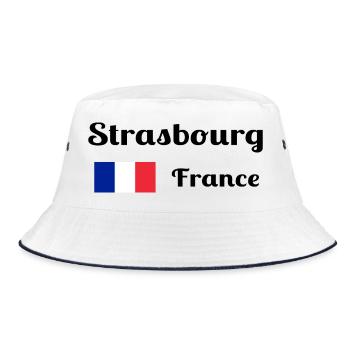 Strasbourg France- Stylish prints - Bucket Hat - white/navy - Front