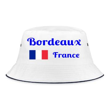 Bordeaux France- Stylish prints - Bucket Hat - white/navy - Front