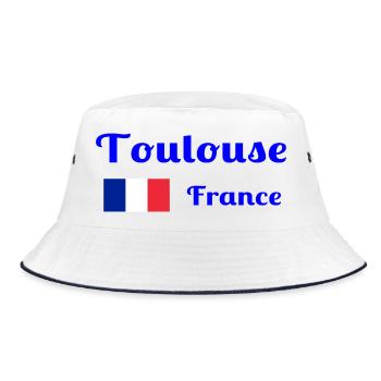 Toulouse, France- Imprimés élégants - Bob - blanc/marine - Devant