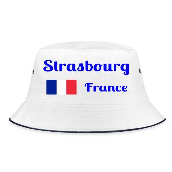 Strasbourg France- Stylish prints - Bucket Hat - white/navy - Front