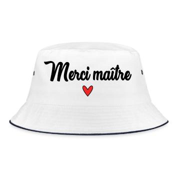 MASTER. MASTER. THANK YOU. THANK YOU, MASTER. MASTER - Bucket Hat - white/navy - Front