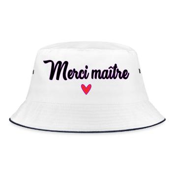 MASTER. MASTER. THANK YOU. THANK YOU, MASTER. MASTER - Bucket Hat - white/navy - Front