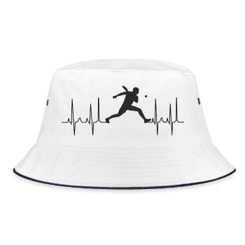 Tennis Passion Heartbeat Cardiogram - Bucket Hat - white/navy - Front