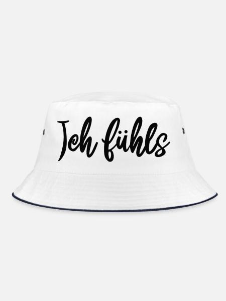Kalligrafie Script Muster ich fühls - Bucket Hat - Weiß/Navy