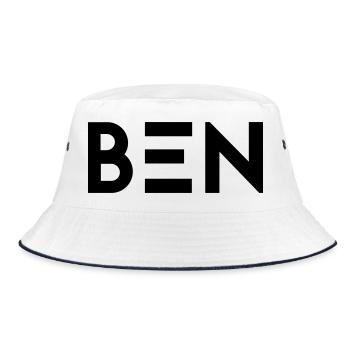 First name Ben - Bucket Hat - white/navy - Front