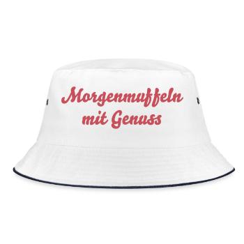 Morning grouches with pleasure - Bucket Hat - white/navy - Front