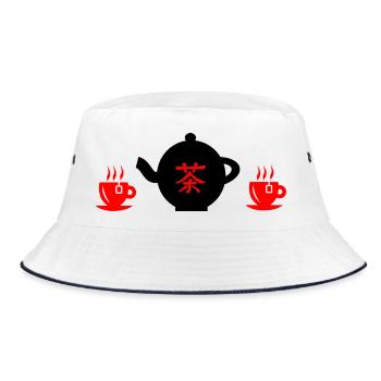 Chinese Tea Ceremony - Bucket Hat - white/navy - Front