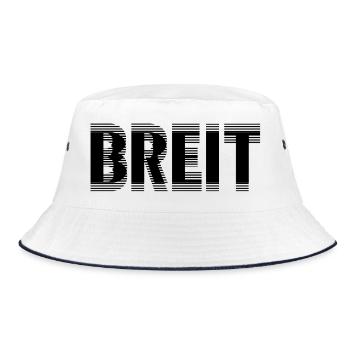 Breit Black by Falsches Design - Bucket Hat - Weiß/Navy - Vorne