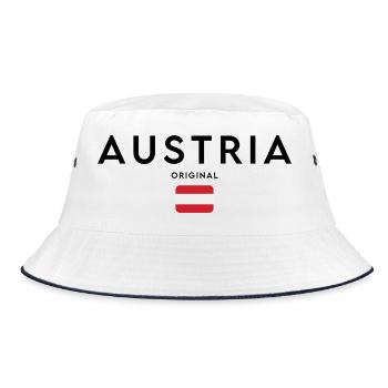 Austrian pride, minimalist sleek design - Bucket Hat - white/navy - Front