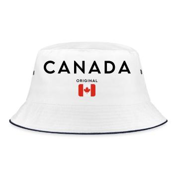 Canadian pride, minimalist sleek design - Bucket Hat - white/navy - Front