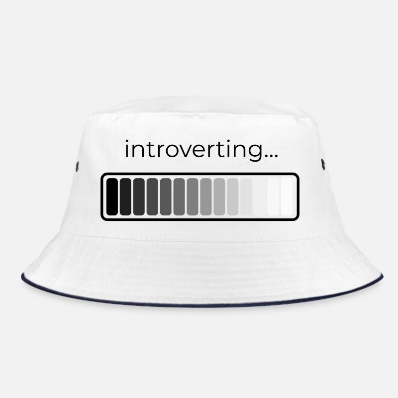 introverting loading - Bucket Hat - white/navy