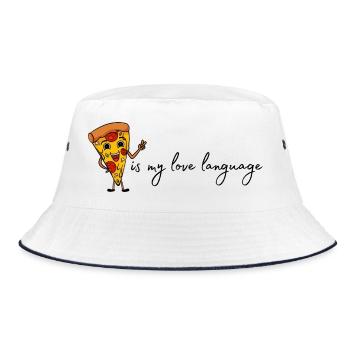 Pizza - Bucket Hat - Weiß/Navy - Vorne