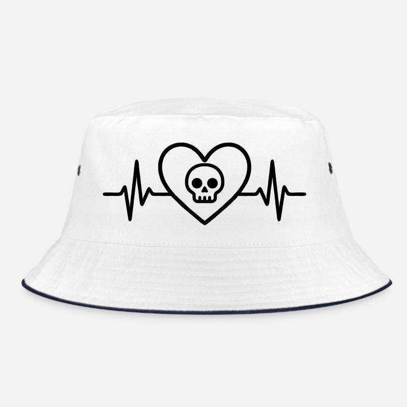 Skull Skull Halloween Heart Bucket Hat