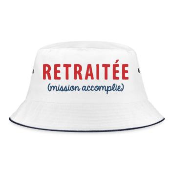 Retraitée Mission Accomplie Humour Départ Retraite - Bob - blanc/marine - Devant