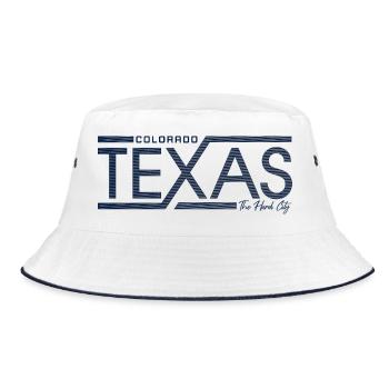 Texas Stripes Retro State Panel - Bucket Hat - white/navy - Front