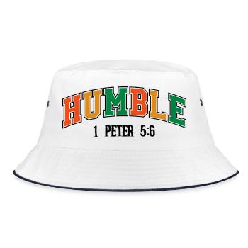 Humble Curved Rainbow Text - Bucket Hat - white/navy - Front