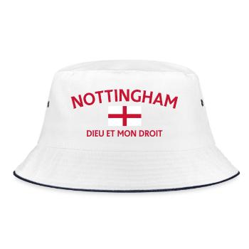 Nottingham Crest English Flag Tee - Bucket Hat - white/navy - Front