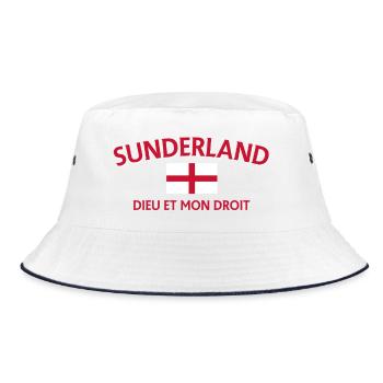 Sunderland Flag Motto Crest - Bucket Hat - white/navy - Front