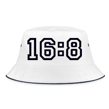 Diet 16 to 8 - Bucket Hat - white/navy - Front