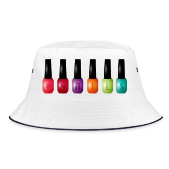 Vernis à ongles coloré avec motif typographique « Nails » - Bob - blanc/marine - Devant